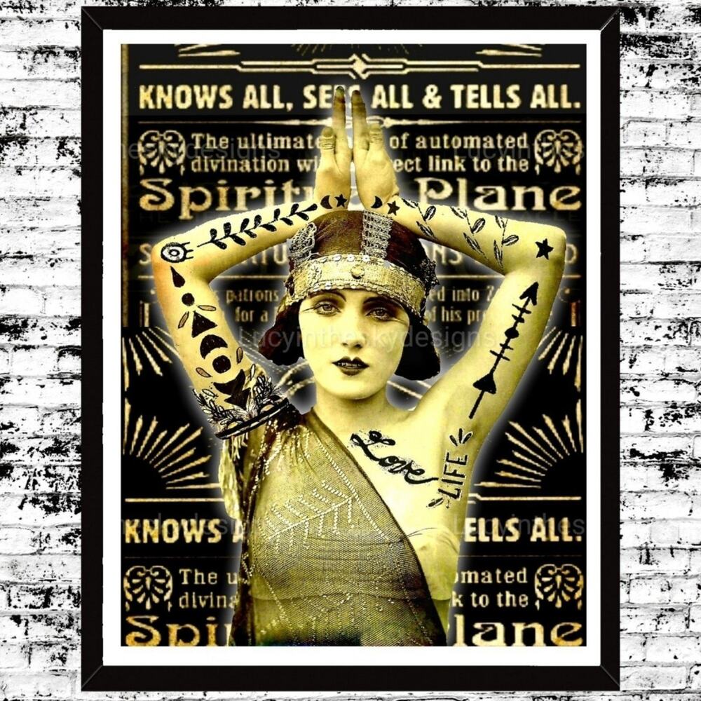 Gypsy Psychic Medium Fortune Teller Tattoo Tarot Reader Art Print 8.5x11